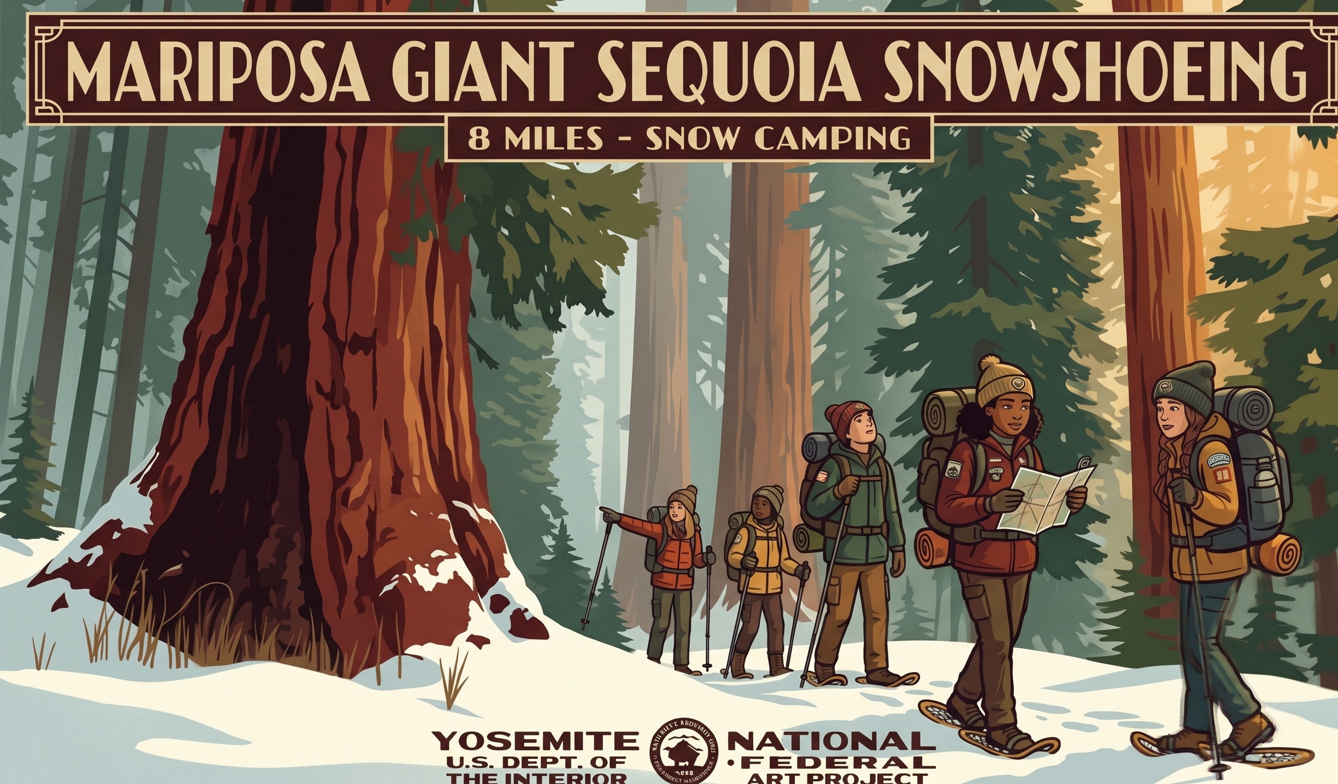 Upcoming Adventure 6: Mariposa Giant Sequoia Snowshoeing